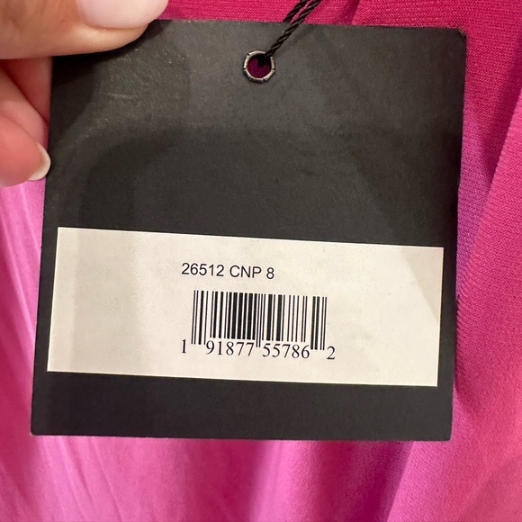 NWT Mac Duggal Sz 8 Candy Pink Jersey One Shoulder Draped Back Gown 26512 - Picture 5 of 8